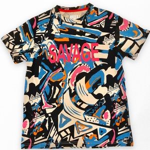 SEVEN SOULS SAVAGE GRAPHIC SHORT SLEEVE T SHIRT MULTI COLOR SIZE SMALL